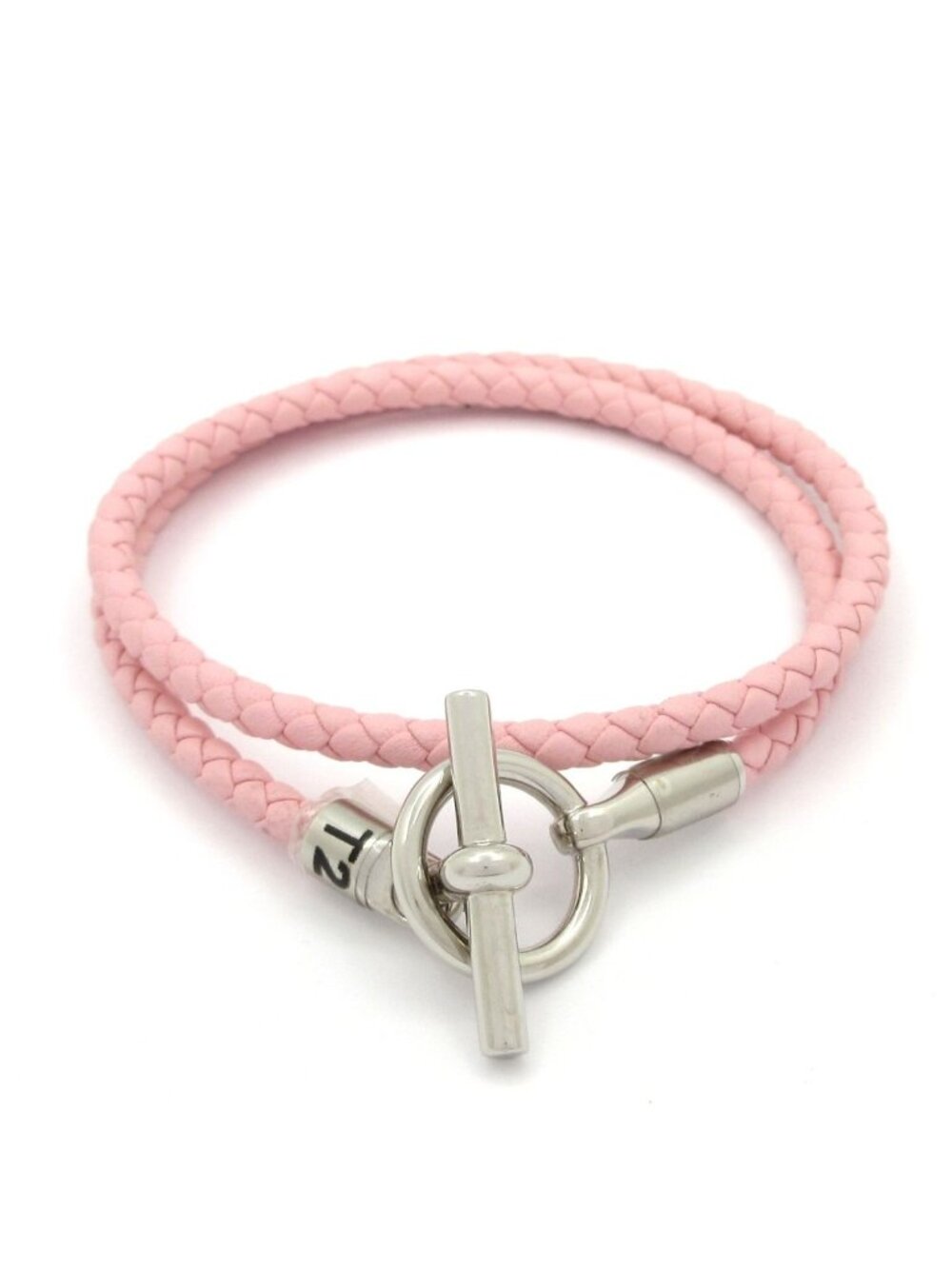Hermes Bracelet Glenan Leather Light Pink Silver